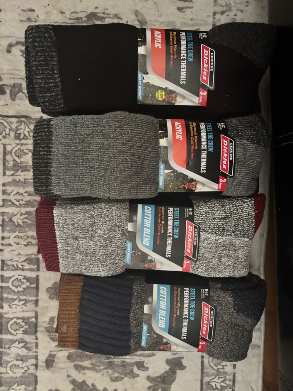 Dickies Steel Toe Crew Performance Thermal Socks 12 Pair Lot Mens 6–12 NEW